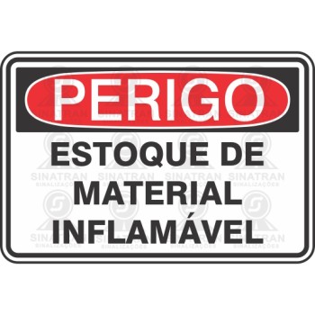 Perigo - estoque de material inflamável